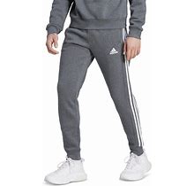 Adidas Men's Essentials 3-Stripes Regular-Fit Fleece Joggers - Dgh/Wht - Size XS