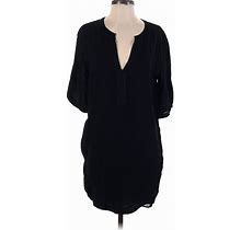 ALLSAINTS Casual Dress - Shift V Neck Short Sleeves: Black Print Dresses - Women's Size 00