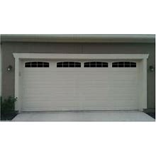 Carriage House Style Faux Double Garage Door Windows With Wide Panel Doors - Vinyl Decals - No Faux Hardware