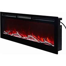 Edyo Living Wall Mount Or Recessed Electric Fireplace With Touch Screen, 60 Inch ,