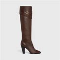 Riding Boot With Triomphe CELINE Wiltern In Calfskin Leather - Brown - Size : 37.5 - For Women