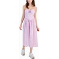 Tinseltown Juniors' Textured Rosette Midi Dress - Lavender Lily Ditsy - Size XS