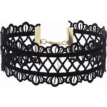 Zoestar Lace Choker Necklaces Vintage Black Elastic Stretch Necklace Chain Accessories For Women