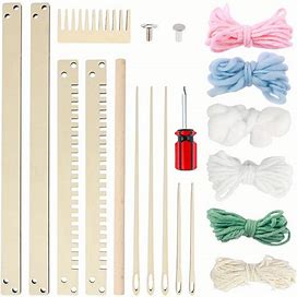 Weaving Loom Kit Complete Wooden Weaving Frame Set With 6 Knitting Thread Wooden Comb Hand Knitting Machine Multi-Craft Weaving Loom Frame,By Temu