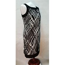 Alyx Dress Sleeveless Black And White Geometric Shift Dress Size 10