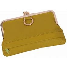 Womens Wallet Rfid Small Compact Bifold Leather Vintage Wallet,Ladies Coin Purse With Zipper And Kiss Lock,Yellowg136431