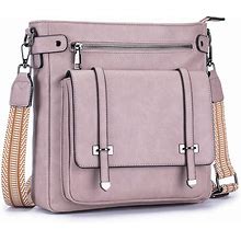 Roulens Crossbody Bags For Women,Multi Pocket Crossbody Purses Soft Leather Shoulder Handbags Travel Purse Adjustable Strap