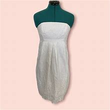 Lilly Pulitzer Dresses | Lilly Pulitzer White Eyelet Strapless Dress, Size 6 | Color: White | Size: 6