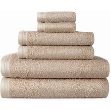 Home Expressions 6-PC Solid Bath Towel | Beige | | Bath Towels Bath Towels | Embellished | Back To College