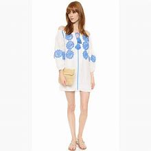 Line & Dot Dresses | Line & Dot Beaux Embellished Mini Dress Xs | Color: Blue/White | Size: Xs