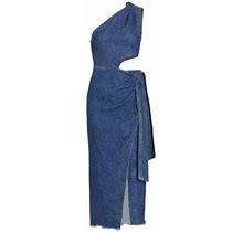 SIMKHAI Women's Doran Denim One-Shoulder Midi-Dress - Covina - Size Medium