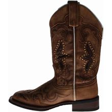 Laredo Womens Spellbound Studded Square Toe Dress Boots Mid Calf Low Heel 1-2" - Black