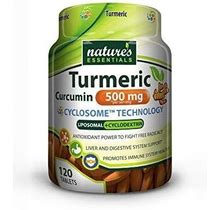 Liposomal Turmeric-Curcumin | 500Mg Per SVG | Piperine + Cyclodextrin | Nature's Essentials | Maximum Absorption Formula | 120 Count | Non-GMO | Gluten-Free | Vegetarian | Lab Verified | USA (120)