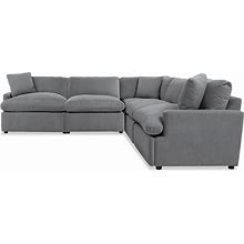Dream 5 Piece Left Arm Facing Power Reclining Modular Sectional Sofa In Gray | USB Port | Transitional Sectional Couches & Sofas
