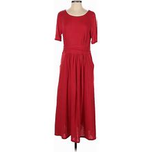 Chadwicks Casual Dress - Dropwaist: Red Solid Dresses - Women's Size Small