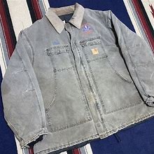 [Japan Used Fashion] 90S Old Clothes Carhartt Duck Ground Made In Usa Embroidery