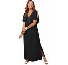 Plus Size Women's Cold Shoulder Maxi Dress By Jessica London In Black (Size 22 W)