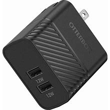 Otterbox USB-A Dual Port Wall Charger, 24W Combined Black