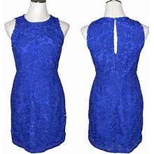 J. Crew Dresses | J. Crew Lace Crochet Overlay Sheath Dress | Color: Blue | Size: 8