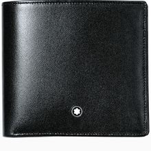 Montblanc Meisterstuck Leather Bifold Wallet, Black, Men's, Small Leather Goods Billfolds Bifold Trifold Wallets