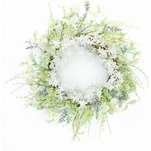 Mixed Floral Wreath 21"D By Melrose In White