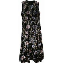 Giambattista Valli Women's Black / Dandelion Sequin Midi Dress - 6