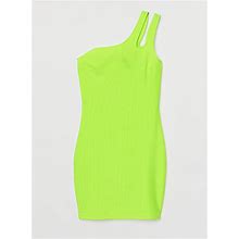H&M Dresses | Nwt Fitted One Shoulder Ribbed Dress | Color: Green | Size: L