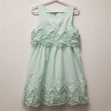Gap Dresses | Gap Embroidered Aqua Dress 4T | Color: Blue/Green | Size: 4Tg