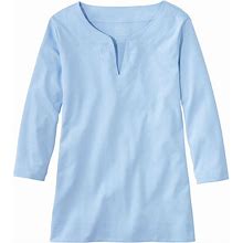 L.L.Bean | Women's Pima Cotton Tunic, Three-Quarter-Sleeve Splitneck Lake 3X