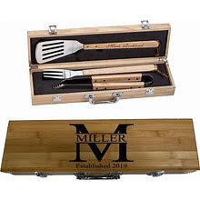 Personalized Grill Set | BBQ Engrave Set - Miller Design - Bamboo