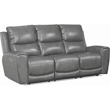 Laurel Power Reclining Sofa, Gray Leather, Sofas, By Steve Silver Co.