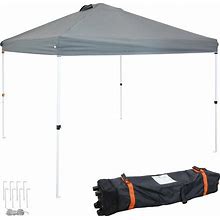 Sunnydaze Premium Pop-Up Canopy With Rolling Carry Bag - 12X12 - Gray