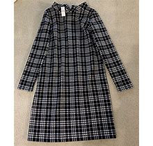 Talbots Black/White Checkered Dress Size Petite Retail 129