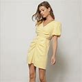Line & Dot Dresses | Line And Dot Sunny Mini Dress | Color: Yellow | Size: L