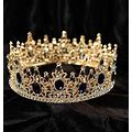 Royal King Blue Rhinestone Crown For Men Wedding, Party, Costume, Hair Accessories, Halloween, Birthday, Masquetade. STUNNING Or MONEY BACK