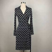 Diane Von Furstenberg Dresses | Diane Von Furstenberg New Jeanne Two Silk-Jersey Wrap Dress | Color: Black/White | Size: 2