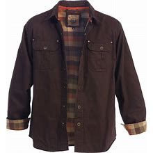 Gioberti Men's Brushed And Soft Twill Shirt Jacket With Flannel Lining, Brown, 2XL