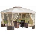 Christopher Knight Home Westerly Outdoor Gazebo Canopy With Cover, 12' X 12', Camel