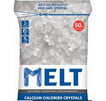 MELT 50 Lb. Resealable Bag Calcium Chloride Crystals Ice Melter.