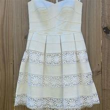 B Darlin Dresses | Strapless Ivory Juniors Fit-And-Flare Dress | Color: White | Size: 11J