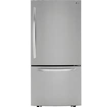 LG - 25.5 Cu. Ft. Bottom-Freezer Refrigerator With Ice Maker - Stainless Steel