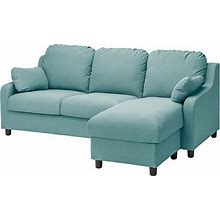 IKEA - VINLIDEN Sofa With Chaise, Hakebo Light Turquoise, Width: 91 3/4 "