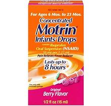 Infants' Motrin Concentrated Drops, Fever Reducer, Ibuprofen, Berry Flavored.5Oz