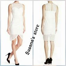 NWT Bebe Lace Shirred Front Wrap Hem Dress SIZE S Classy And Sexy $149.00