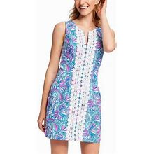 Lilly Pulitzer Dresses | Lilly Pulitzer Sleeveless Split Neck Shift Mini Dress | Size 8 (Runs Small) Nwt | Color: Blue/Pink | Size: 8