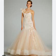 Lazaro Dresses | Lazaro 2012 Fall 3259 Blush Tool Mermaid Wedding Gown. Bought As Sample In 2020 | Color: Pink | Size: 4