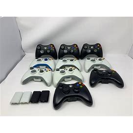 Lot Of 10 Microsoft Xbox 360 Wireless Gaming Controllers Untested