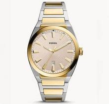 Fossil Men's Everett Three-Hand Date Two-Tone Stainless Steel Watch - Gold / Silver - FS5823