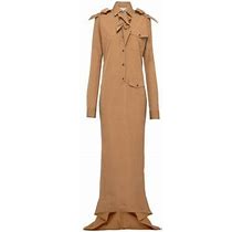 Prada Women's Long Poplin Dress - Brown - Size 2