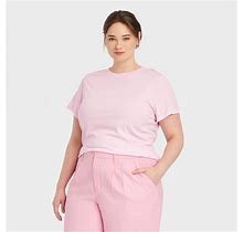 Women's Short Sleeve T-Shirt - A New Day Light Pink 2X